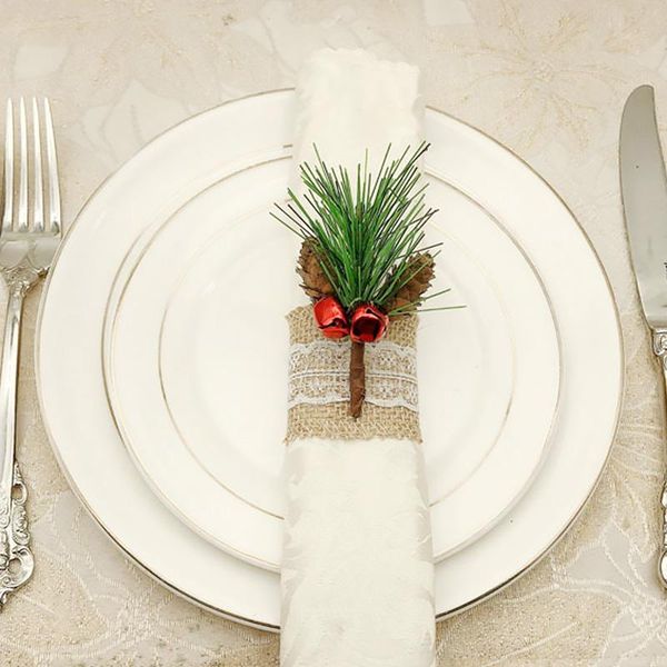 

napkin rings el christmas tree pine cone simulation button ring cloth