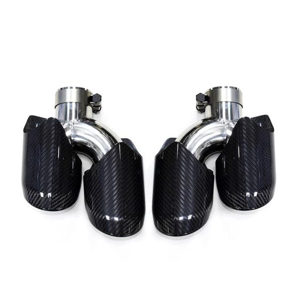

motorcycle exhaust system car accessories stainless steel muffler pipe for macan 2014-2021 glossy black carbon fiber end tip