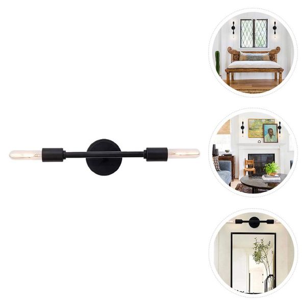

wall lamp modern 2 light sconce lighting black vanity fixtures double