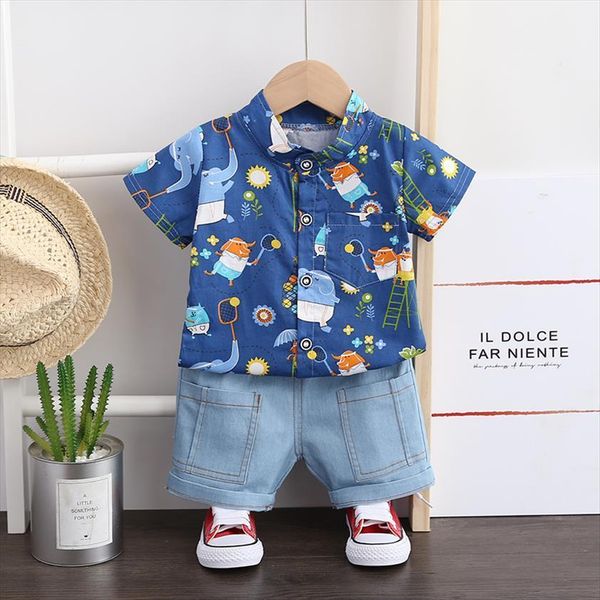 

toddler baby boys clothing sets summer cotton printed children kid clothes 2pcs holiday costume 1 2 4 year, White