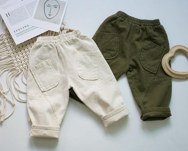 

trousers 2021 spring and summer children's korean pants two-color girl kid clothes baby boy, Blue