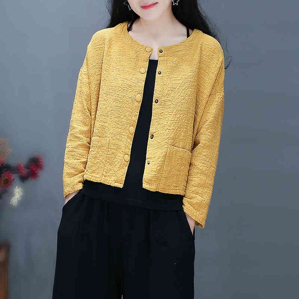 

female casualty longsleeve cardigan cotton short coat pure autumn color outerwear korean bomber women's jackets, Black;brown