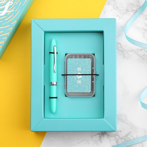 

fountain pens nice mini short pen with ink cartridge gift box set silver clip metal 0.5mm financial nib writing for 11cm