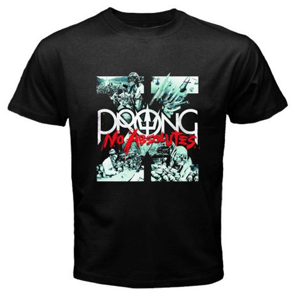 

prong x no absolutes logo men's black t-shirt size s to 3xl, White;black