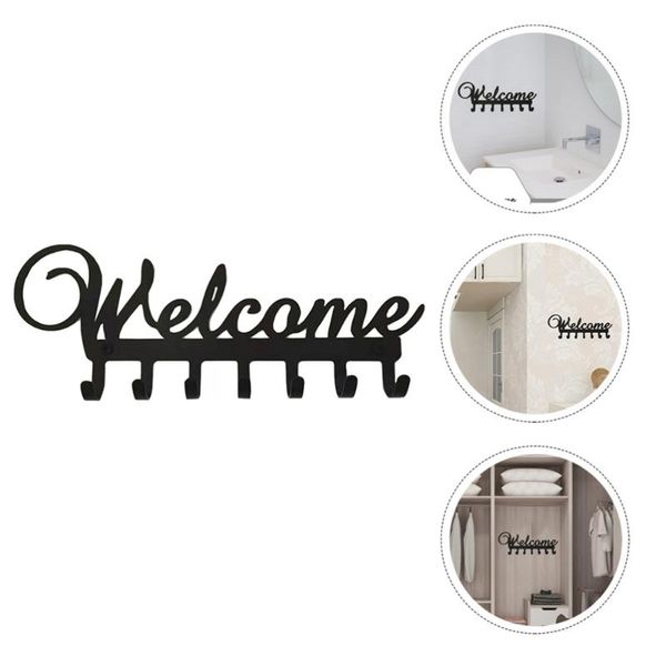 

1pc iron wall mounted hanging hooks rack bathroom kitchen & rails