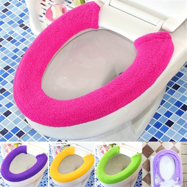 

2tH button type pad thickened warm plush universal warm coatcoat o-type round toilet stickers cover square toilet cover