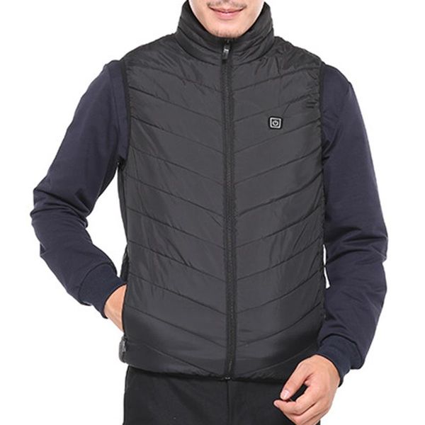 

men's body shapers men outdoor usb heating electrical vest heated jacket cold-proof clothes washable adjustment black winter middle-age, Black;brown