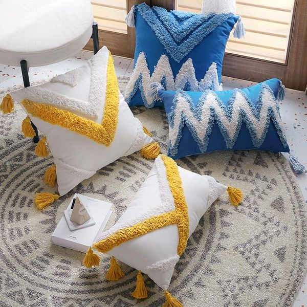 

cushion/decorative pillow morocco cushion cover decorative case geometric pillowcase for chair sofa bohemia throw covers with tassels 30x50