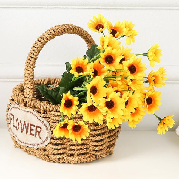 

artificial flowers rustic retro tea sunflower fake wedding party room home decor bouquet decoration decorative & wreaths