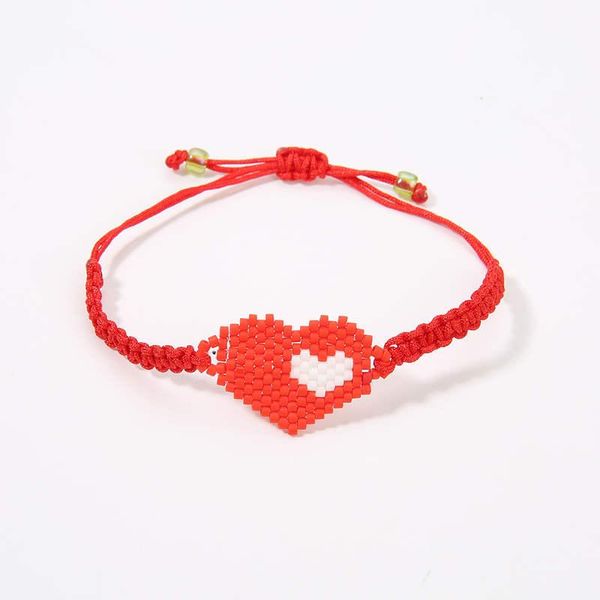

charm bracelets shinusboho red heart pulseras miyuki products men bracelet rope knotted for women handmade gift lover's jewelry, Golden;silver