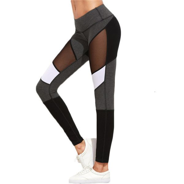 

women's leggings women fitness color block autumn winter workout pants mesh insert casual slim pencil pant 5iy0, Black