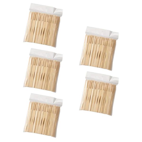 

forks 500 pcs bamboo disposable fruit sticks and cake for home restaurant (log color)