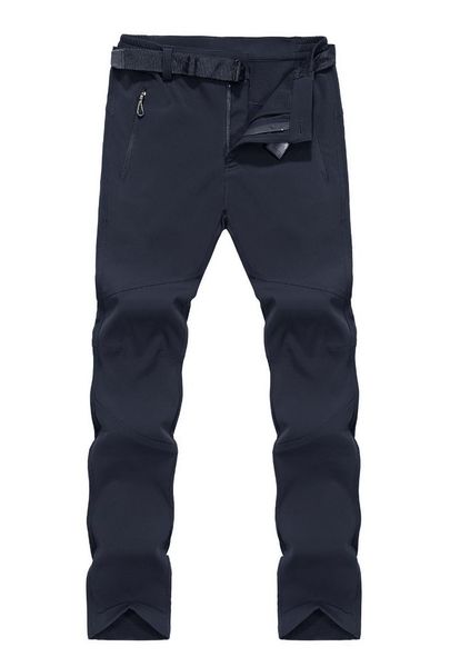 

winter style plus velvet casual pants men's waterproof trousers plant, Black