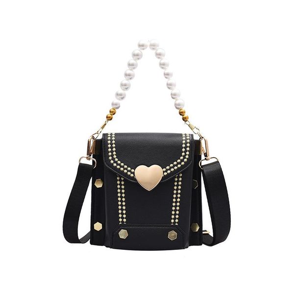 

shoulder bags summer ladies bag 2021 trendy fashion wide strap messenger female texture pearl one-shoulder small square