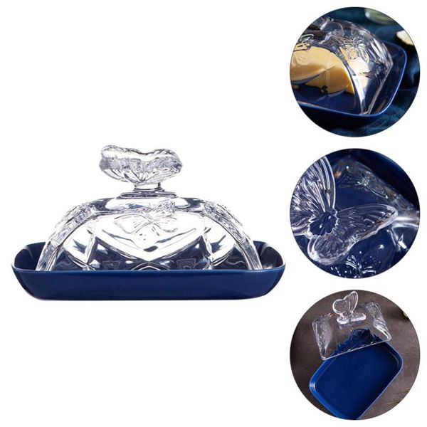 

dishes & plates 1pc ceramic butter dish multipurpose keeper container with glass lid
