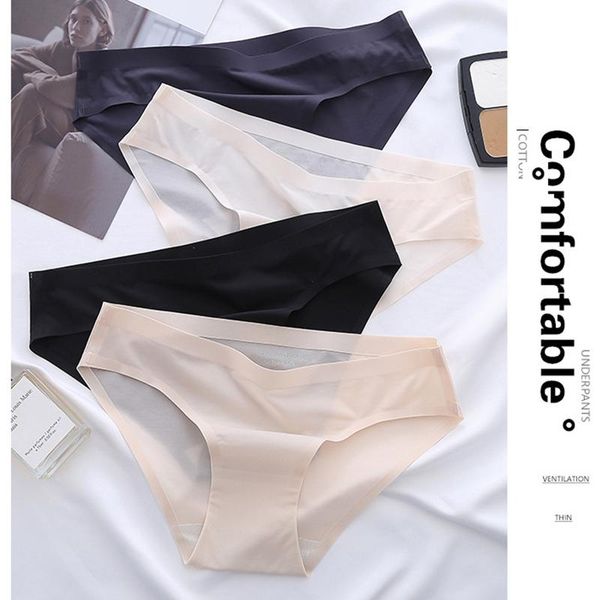 

women's panties women seamless 3pcs/set briefs for soild female underwear satin bikini lingerie underpants woman panty, Black;pink