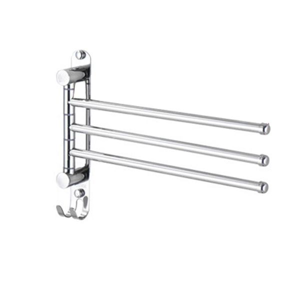 

towel racks swivel rack no drilling stainless steel 3-arms bar hanger for bathroom space saving wall mount holder