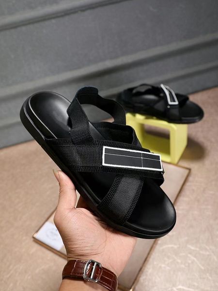 

slippers summer 2021 super cool thin soft soles men's slipper with one line logo casual check the beach mens womens 38-45, Black