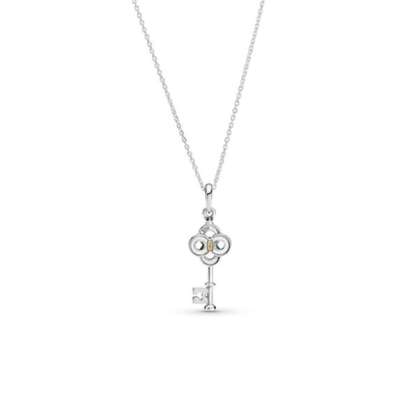 

new 2021 100% 925 sterling necklace silver key fit diy original fshion jewelry gift 111