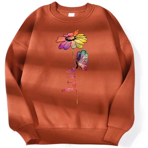 

women's hoodies & sweatshirts let it be flower butterfly sweatshirt warm fleece autumn woman casual creative hoodie fashion cool female, Black
