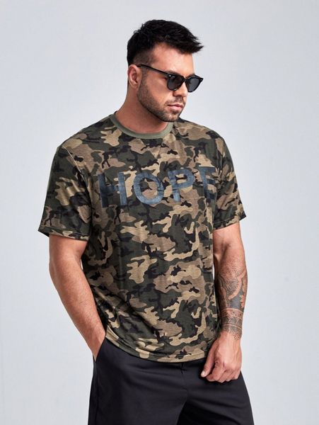 

extended sizes men letter graphic camo d0mv#, White;black