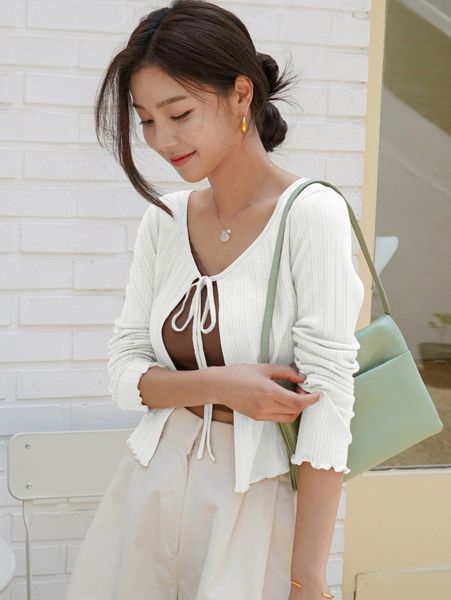 

dazy solid tie front crop without cami s6lu#, White