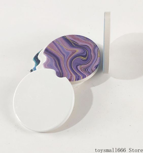 

sublimation blank car ceramics coasters 6.6*6.6cm transfer printing coaster blank consumables materials 2021 fy4481