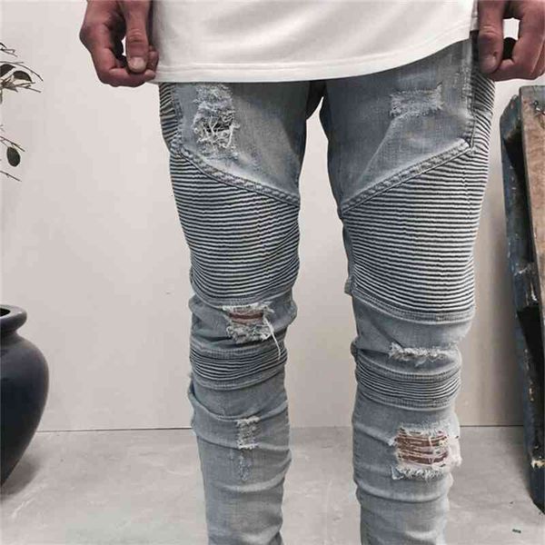 

men's jeans wholesale-tr represent clothing beige/light blue/black mens designer clothes slim destroyed denim pants biker skinny rock r