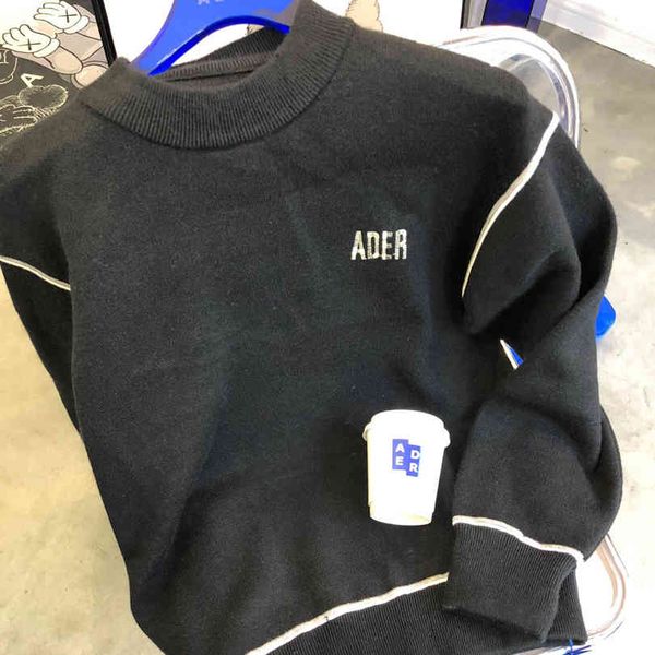 

men's sweaters green ader error sweater men women quality adererror pullovers line inside tag jurx, White;black