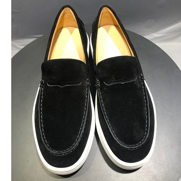 

desugner men shoes luxury loafers with thick soles in black and white, Red;white