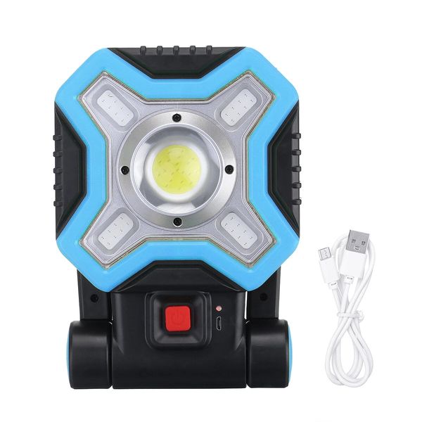 

5w cob solar camping light usb charging waterproof outdoor work lamp - blue