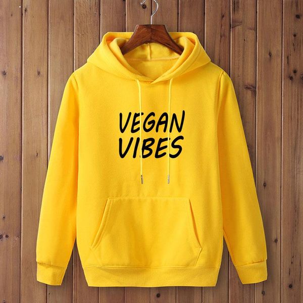 

men's hoodies & sweatshirts vegan vibes print 2021 spring autumn male casual color sweatshirt, Black