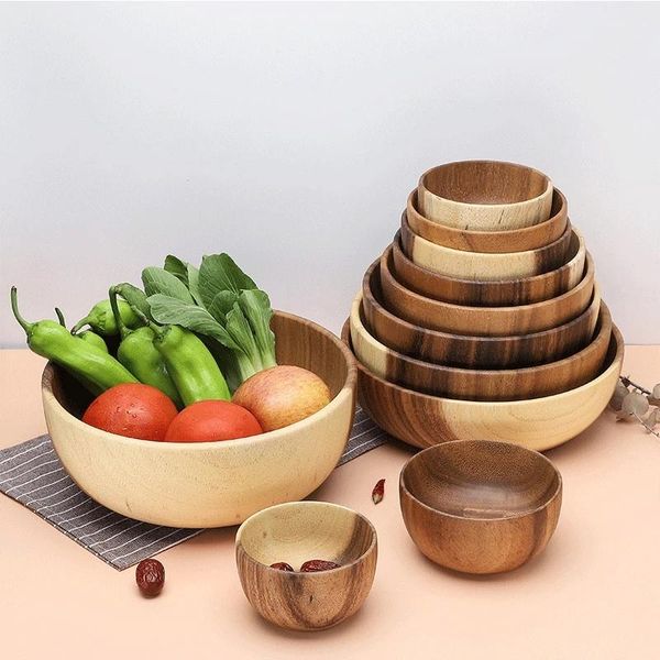 

bowls handmade wood bowl mug for rice soup coffee tea home decoration