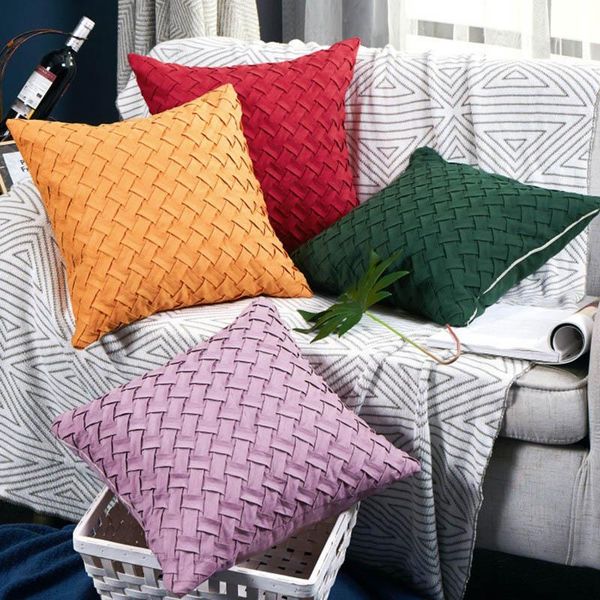 

cushion/decorative pillow nordic weave cushion cover geometric decoration pillowcase living room decor home sofa throw case creative