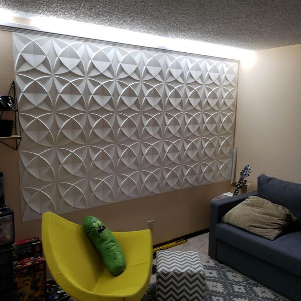 Art3d 50x50cm Pannelli da parete testurizzati 3D in fibra vegetale insonorizzati per interni residenziali e commerciali (confezione da 33 piastrelle)