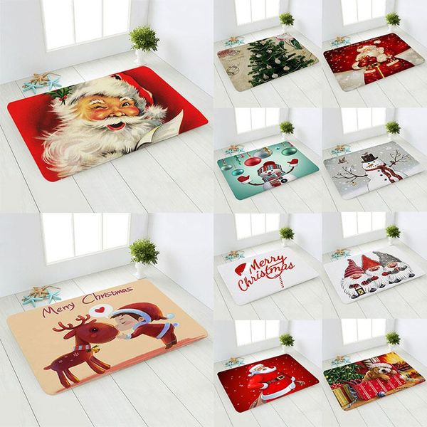 

carpets christmas style carpet bedroom bathroom kitchen entrance anti-slip mat santa claus cartoon printed water absorption floor