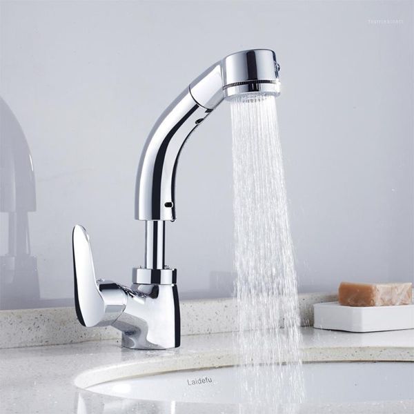 

liftable bathroom basin faucet 360Â° rotating pull out spray cold& mixer sink taps single handle kitchen home improveme1