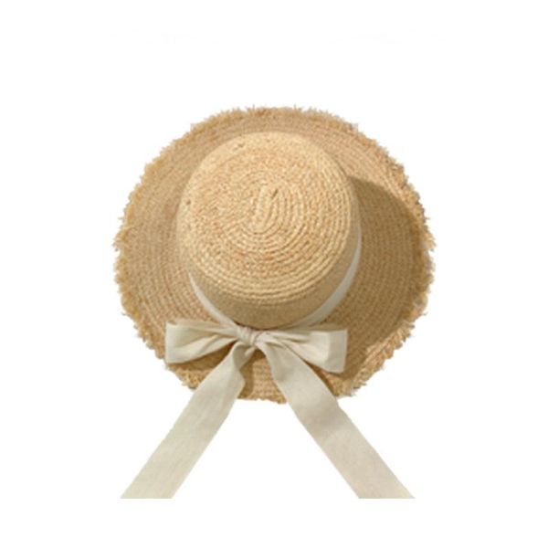 

wide brim hats sun raffia hat women bow 2021 summer fashion visor temperament flat straw sunscreen big eaves sea beach vacation leisure, Blue;gray