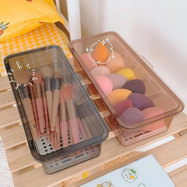 

storage boxes & bins makeup box sponge organizer dust-proof stackable pp plastic for bedroom
