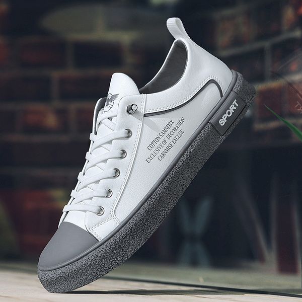 

2021 new personalized korean men's board shoes cloth leather casual