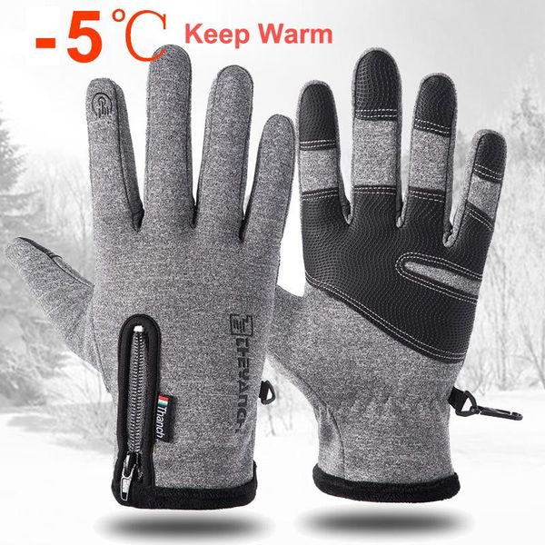 

ski gloves cold-proof waterproof winter cycling fluff warm for touchscreen cold weather windproof anti slip