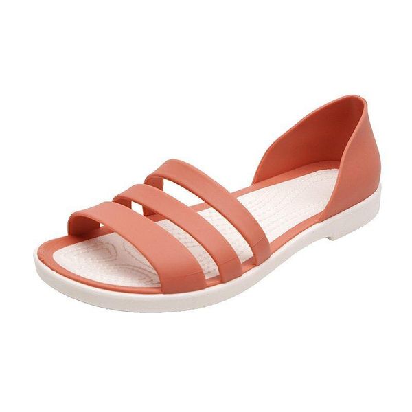 

sandals summer flat 2021 open-toed slides slippers women candy color casual beach outdoot female ladies jelly shoes plus size, Black