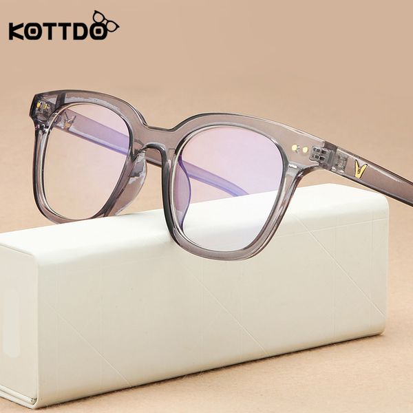 

kottdo vintage square antiblue light glasses frame women classic optical eye glasses frames for men clear glasses frame oculos, Silver