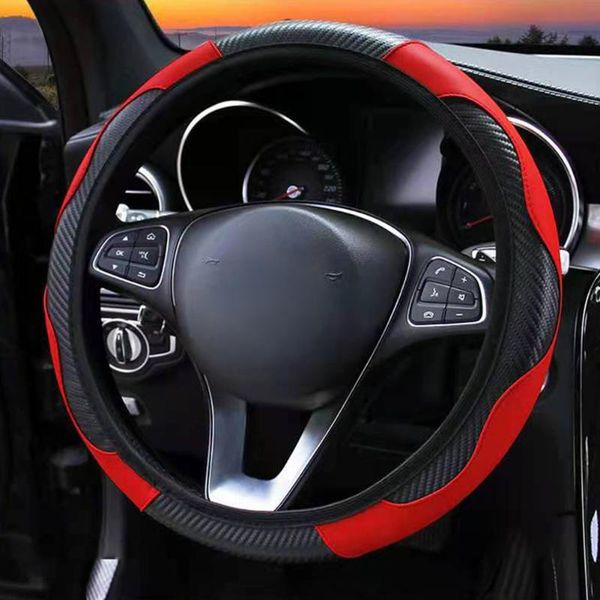 

steering wheel covers 38cm non slip pu leather universal gift protector dust proof interior decor elastic easy install auto car cover