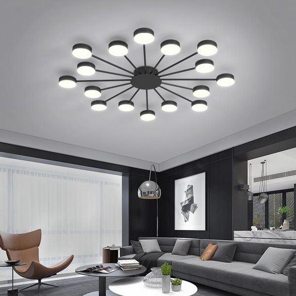 

pendant lamps modern lights black/gold multiple heads nordic postmodern art creative luxury dining living room bedroom household
