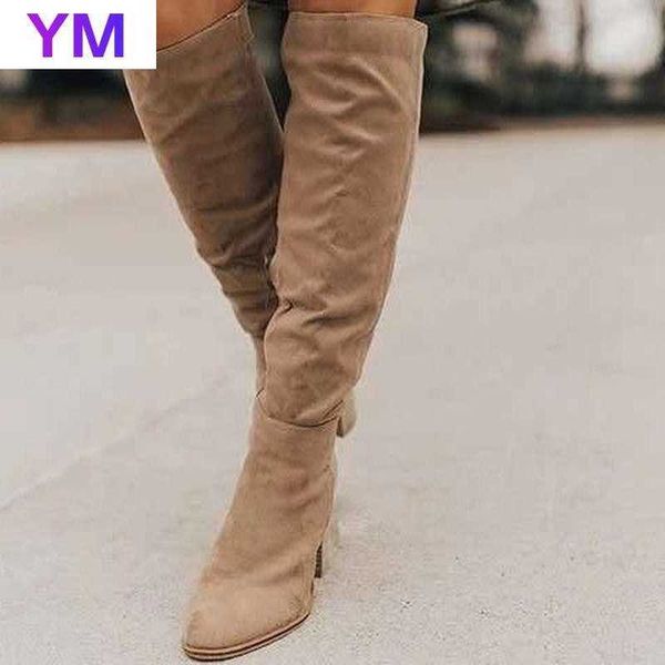 Coxa alta sobre o joelho alta botas moda botas senhora inverno quente apontou toe sexy zipper mulheres botas confortáveis ​​sapatos femininos y0910