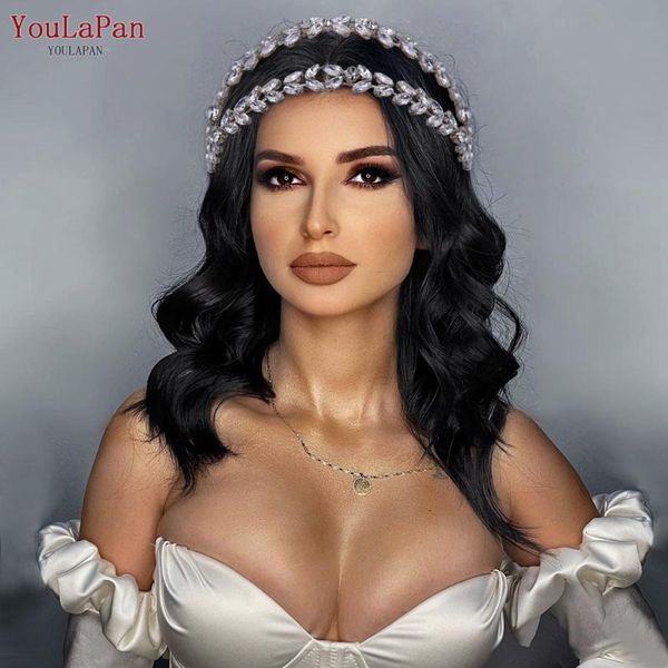 

hair clips & barrettes youlapan hp403 rhinestone bridal headband fashion band for banquet silver women wedding headpiece sparkling birthday, Golden;silver