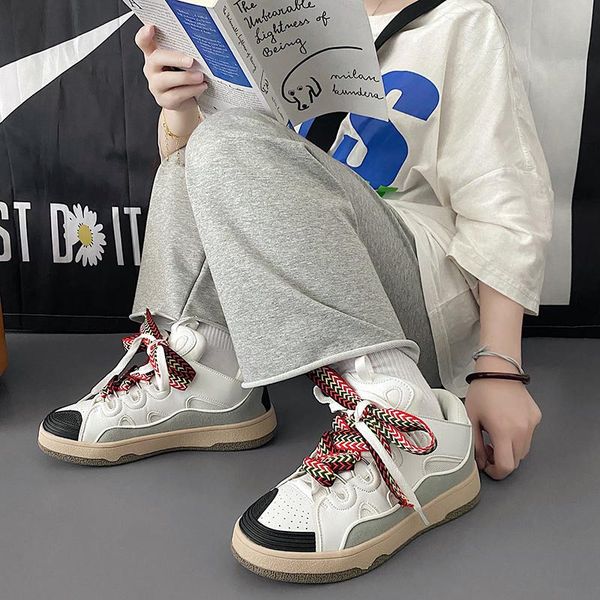 

new fashion men platform sneakers colorful shoelaces design casual shoes men flat couple harajuku sneakers men zapatilla hombre