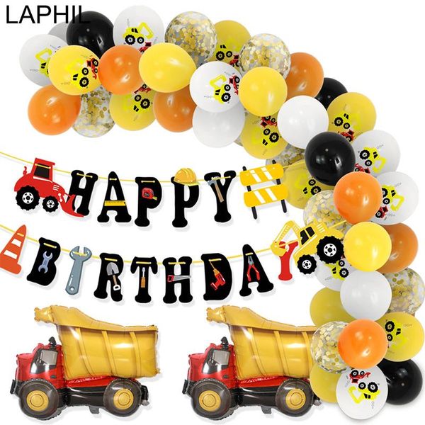 

construction party ballons car theme birthday decorations kids excavator vehicle confetti air balloon babyshower supplies sashes
