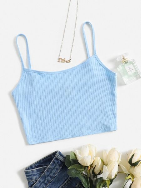 

rib-knit crop cami d4jl#, White